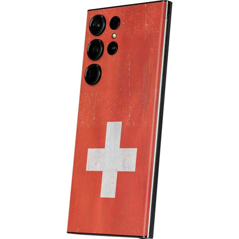 Switzerland Flag Distressed Galaxy Skins