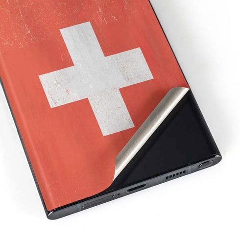 Switzerland Flag Distressed Galaxy Skins