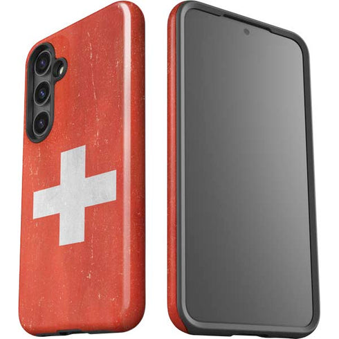 Switzerland Flag Distressed Galaxy S25 Plus Impact Case