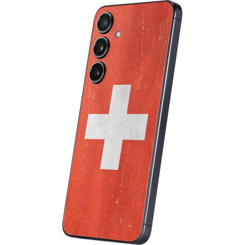 Switzerland Flag Distressed Galaxy S25 Skin