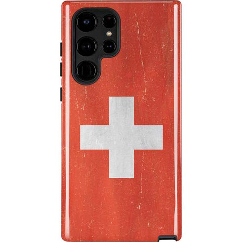 Switzerland Flag Distressed Galaxy Cases