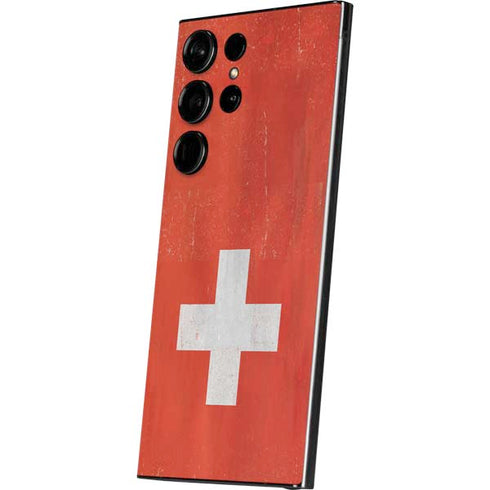 Switzerland Flag Distressed Galaxy S25 Ultra Skin