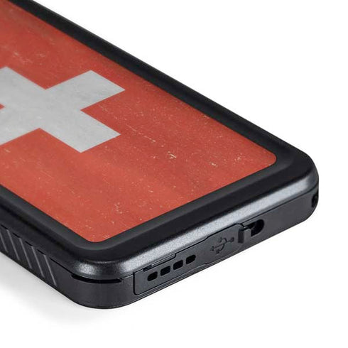 Switzerland Flag Distressed Galaxy S24 Waterproof Case