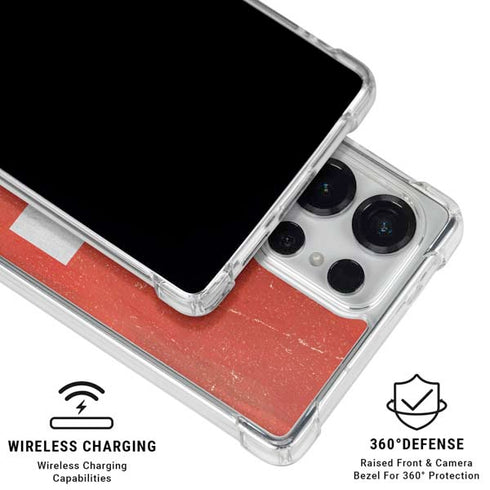 Switzerland Flag Distressed Galaxy S25 Ultra Clear Case