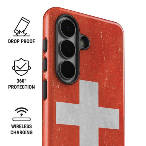 Switzerland Flag Distressed Galaxy S26 Impact Case