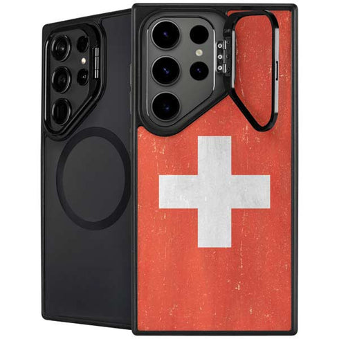 Switzerland Flag Distressed Galaxy S26 Ultra Kickstand Case