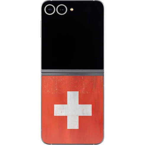 Switzerland Flag Distressed Galaxy Z Flip6 Skin