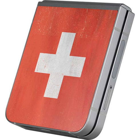 Switzerland Flag Distressed Galaxy Z Flip6 Skin