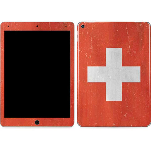 Switzerland Flag Distressed iPad Skins