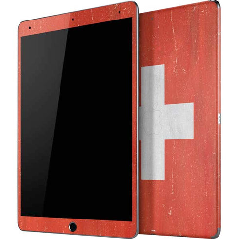 Switzerland Flag Distressed iPad Skins
