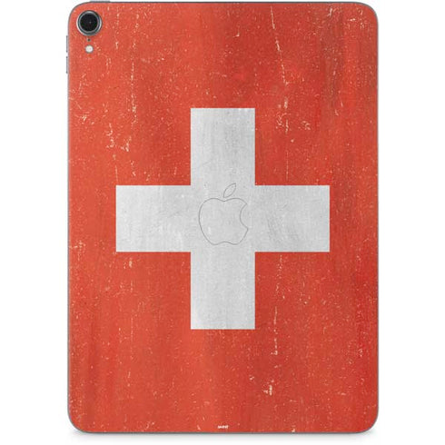 Switzerland Flag Distressed Apple iPad Pro Skin