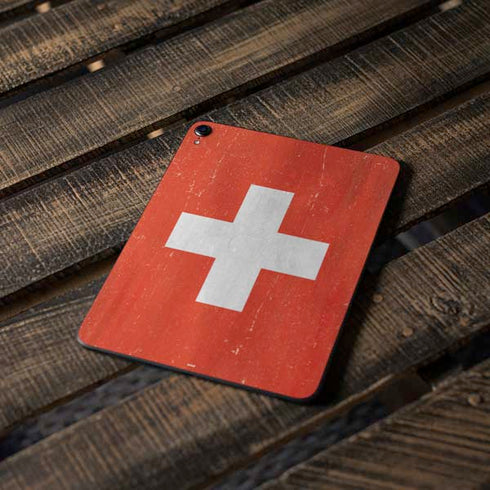 Switzerland Flag Distressed Apple iPad Pro Skin