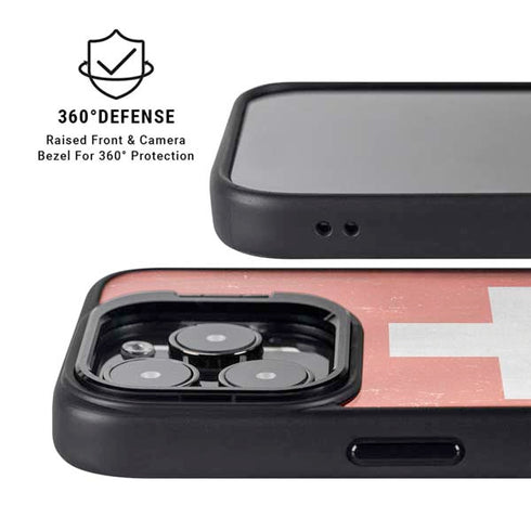 Switzerland Flag Distressed iPhone 14 Pro Max Kickstand Case