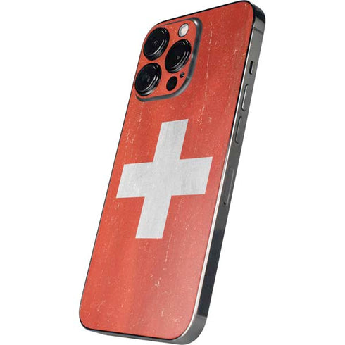 Switzerland Flag Distressed iPhone 15 Pro Max Skin