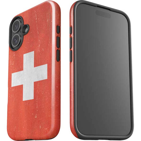Switzerland Flag Distressed iPhone 16 Impact Case