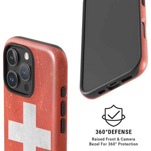 Switzerland Flag Distressed iPhone 16 Pro Magsafe Impact Case