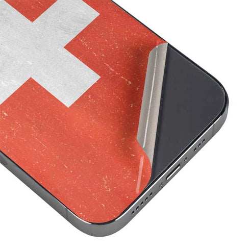 Switzerland Flag Distressed iPhone 16 Pro Max Skin