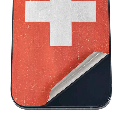 Switzerland Flag Distressed iPhone 16 Skin