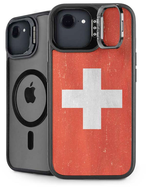 Switzerland Flag Distressed iPhone 16e Kickstand Case