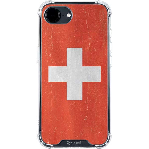 Switzerland Flag Distressed iPhone 16e Clear Case