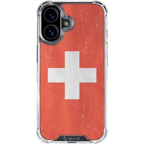 Switzerland Flag Distressed iPhone 17 Clear Case