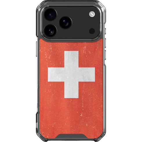 Switzerland Flag Distressed iPhone 18 Pro Max Clear Case