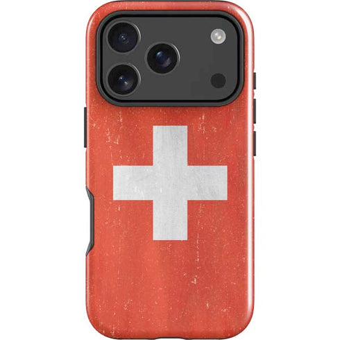 Switzerland Flag Distressed iPhone 18 Pro Max Impact Case