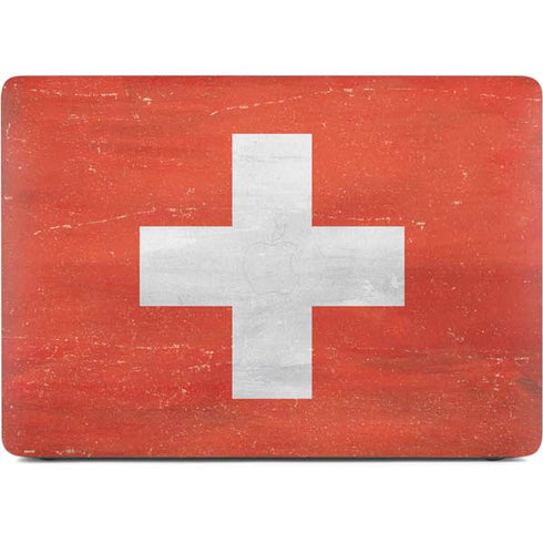 Switzerland Flag Distressed Apple MacBook Air Skin