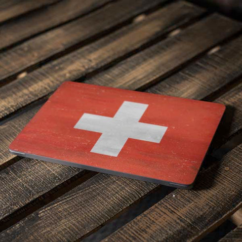 Switzerland Flag Distressed Apple MacBook Air Skin