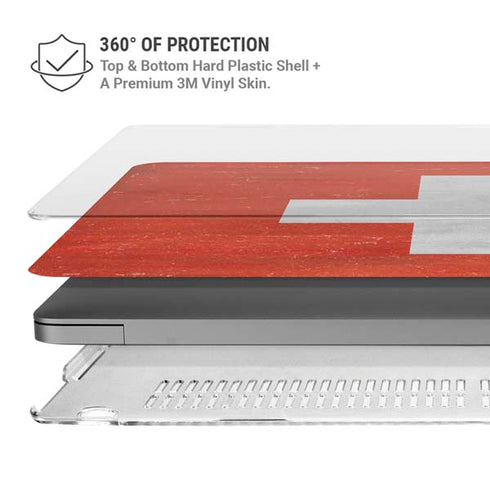 Switzerland Flag Distressed MacBook Pro 14in (2021-24) Case plus Skin