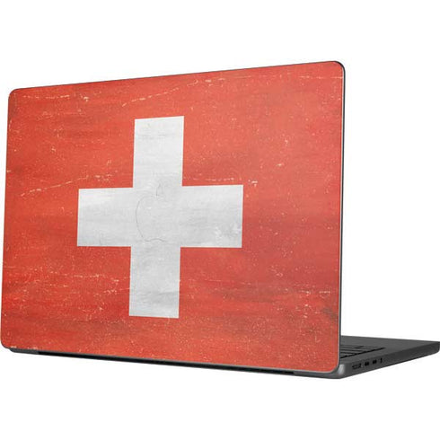 Switzerland Flag Distressed Apple MacBook Pro 14-inch Skin