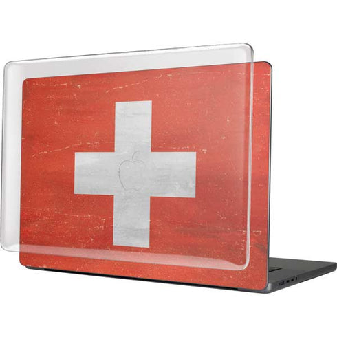 Switzerland Flag Distressed MacBook Cases
