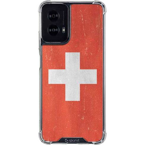 Switzerland Flag Distressed Moto G Power 5G (2024) Clear Case