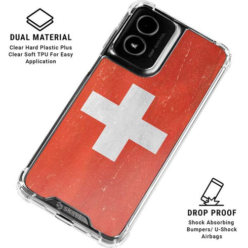 Switzerland Flag Distressed Moto G Power 5G (2024) Clear Case