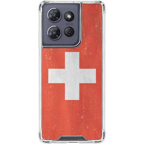 Switzerland Flag Distressed Moto G Power 5G (2025) Clear Case