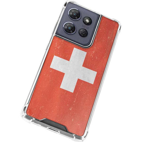 Switzerland Flag Distressed Moto G Stylus 5G (2025) Clear Case