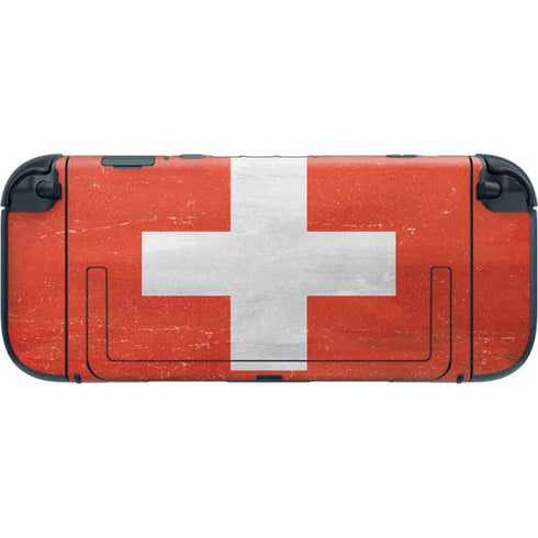 Switzerland Flag Distressed Nintendo Switch 2 (2025) with Joy-Con Skin