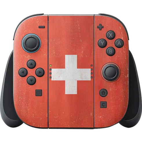 Switzerland Flag Distressed Nintendo Skins