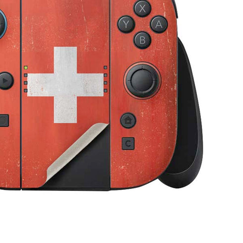 Switzerland Flag Distressed Nintendo Switch 2 (2025) Joy-Con Controller Skin