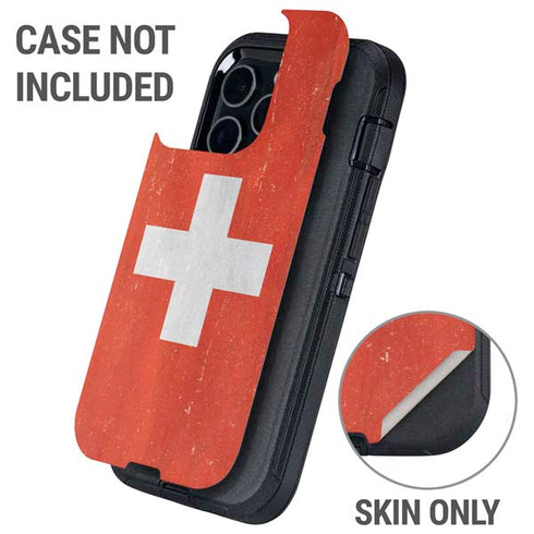Switzerland Flag Distressed Otterbox Defender iPhone Skin