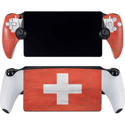 Switzerland Flag Distressed PlayStation Portal Remote Player Skin