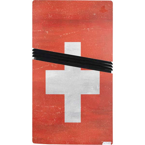 Switzerland Flag Distressed PS5 Pro Console Skin