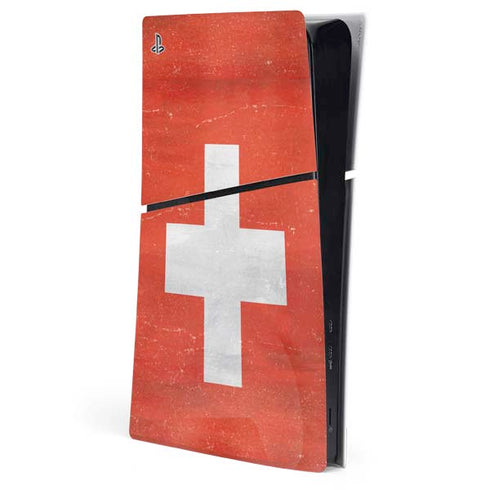 Switzerland Flag Distressed PlayStation PS5 Skins