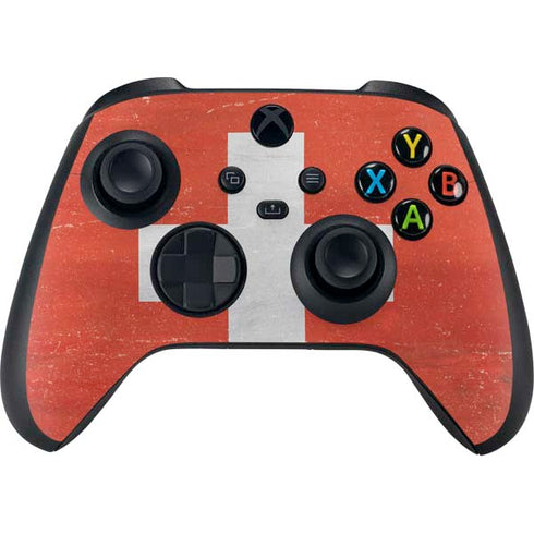 Switzerland Flag Distressed Xbox Series X Controller Skin