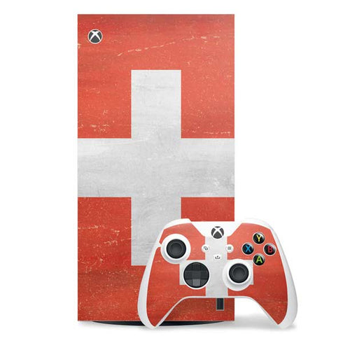 Switzerland Flag Distressed Xbox Series X Skins