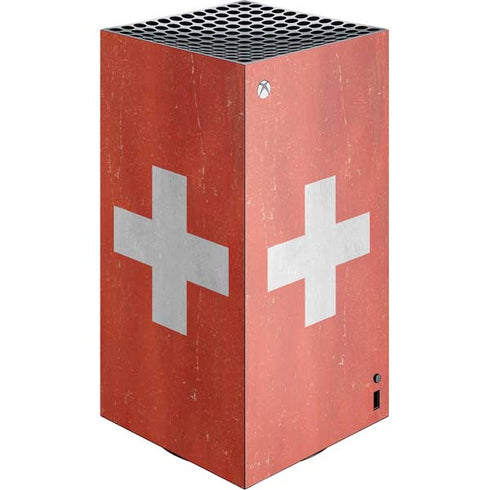 Switzerland Flag Distressed XBox Series X Digital Edition Console Skin