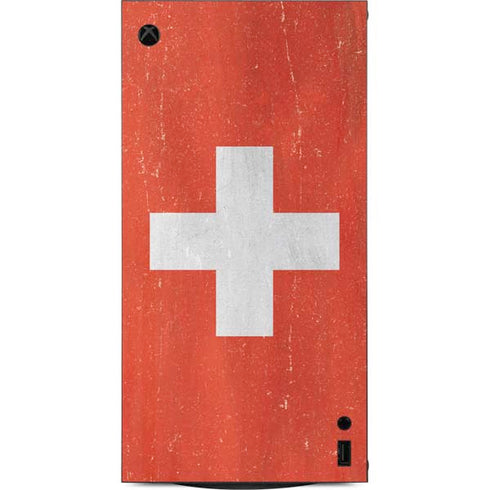 Switzerland Flag Distressed XBox Series X Digital Edition Console Skin