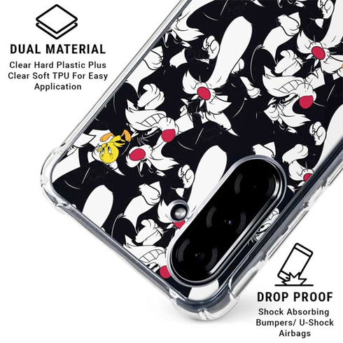 Looney Tunes Sylvester and Tweety Super Sized Galaxy A36 5G Clear Case