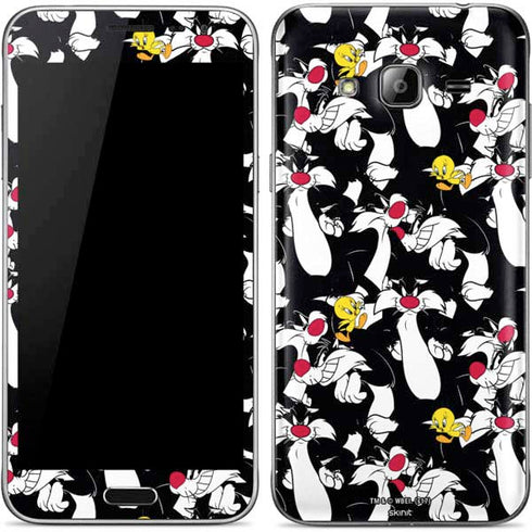 Looney Tunes Sylvester and Tweety Super Sized Galaxy J3 Skin