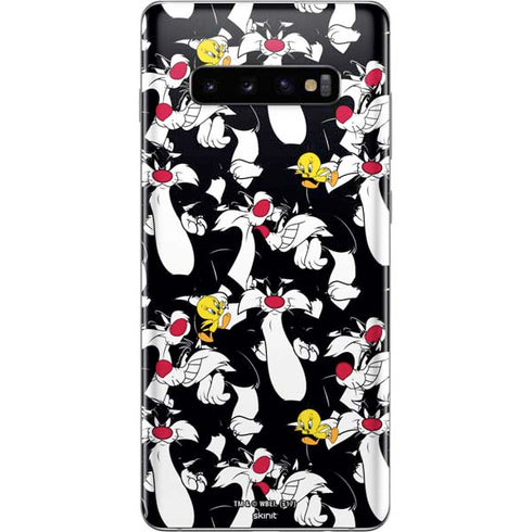 Looney Tunes Sylvester and Tweety Super Sized Galaxy S10 Plus Skin